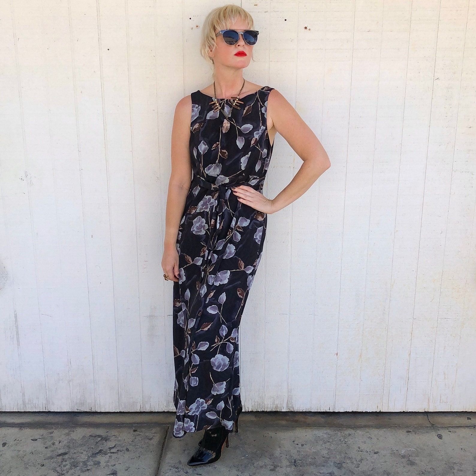 90s Sleeveless Maxi Dress Whimsigoth 1990s Clothing Goth - Etsy