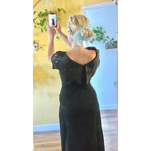 Vintage 50s Dress 1950s Clothing Black Wiggle Dresses image 4