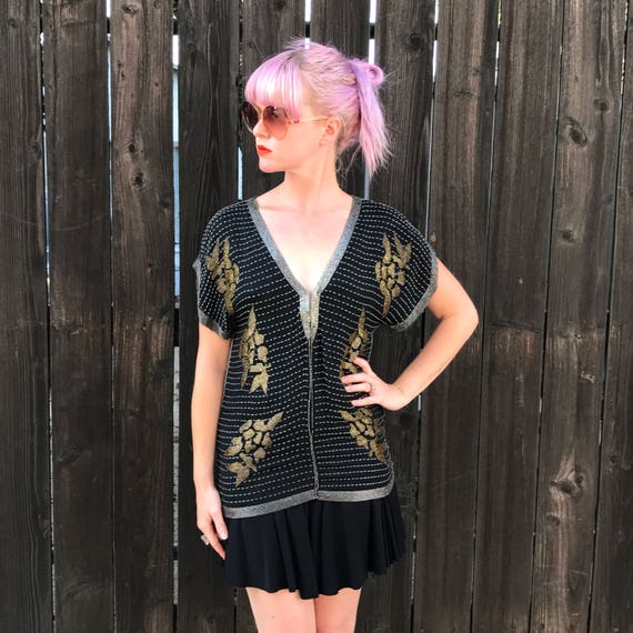 sequin flapper top