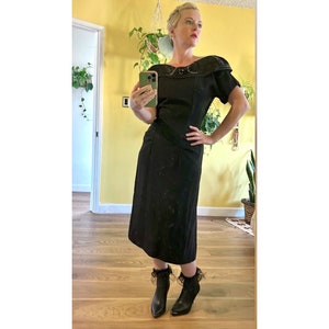 Vintage 50s Dress 1950s Clothing Black Wiggle Dresses image 2