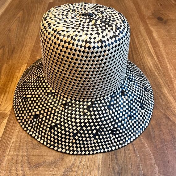 Vintage Woven Wide Brim Hat Large Brimmed Hats - image 7