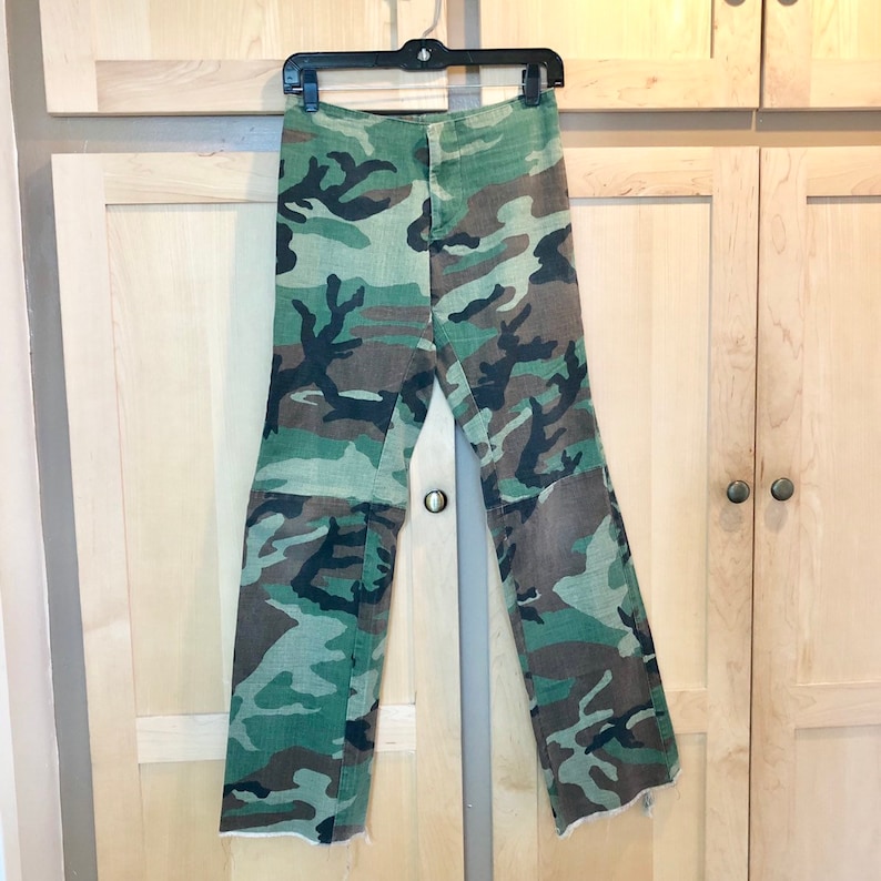 low rise camo pants