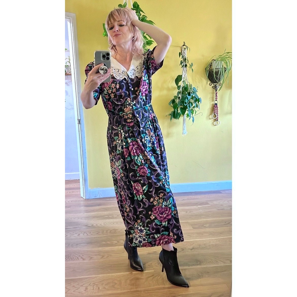 90s whimsigoth dress 90s Colorful Whimsigoth Rayon Maxi Dress – Kaitlyn's Vintage Closet