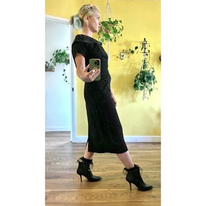 Vintage 50s Dress 1950s Clothing Black Wiggle Dresses image 3