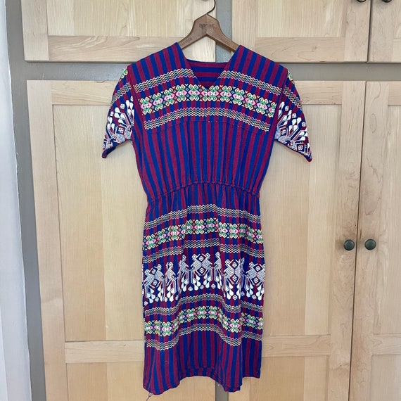 Vintage 1970s Embroidered Dress Hippie Clothing Bo