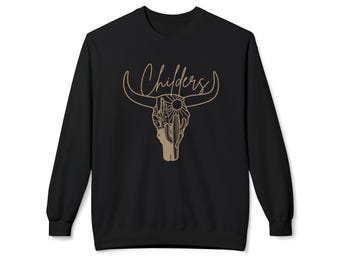 Tyler Childers Sweatshirt: Country Music Bull Skull Fleece Pullover