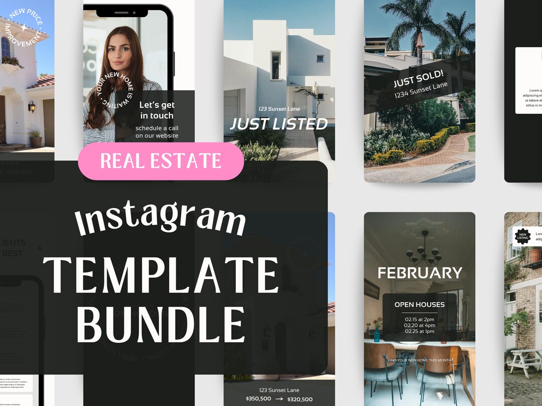 Instagram Template Bundle, Realtor Social Media Templates, Real Estate ...