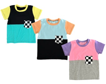 Checkered Colorblock Spring T Shirts | Baby | Toddler | Kids