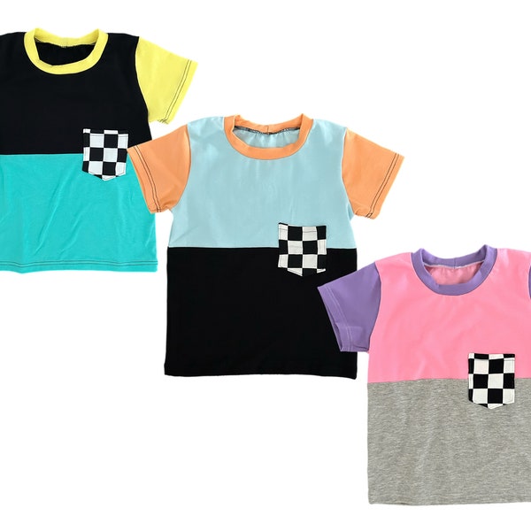 Checkered Colorblock Spring T Shirts | Baby | Toddler | Kids