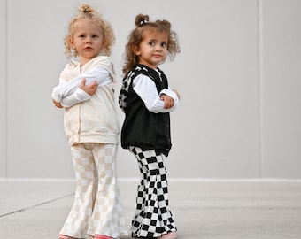 Pantalones acampanados a cuadros para niños - dos opciones de color