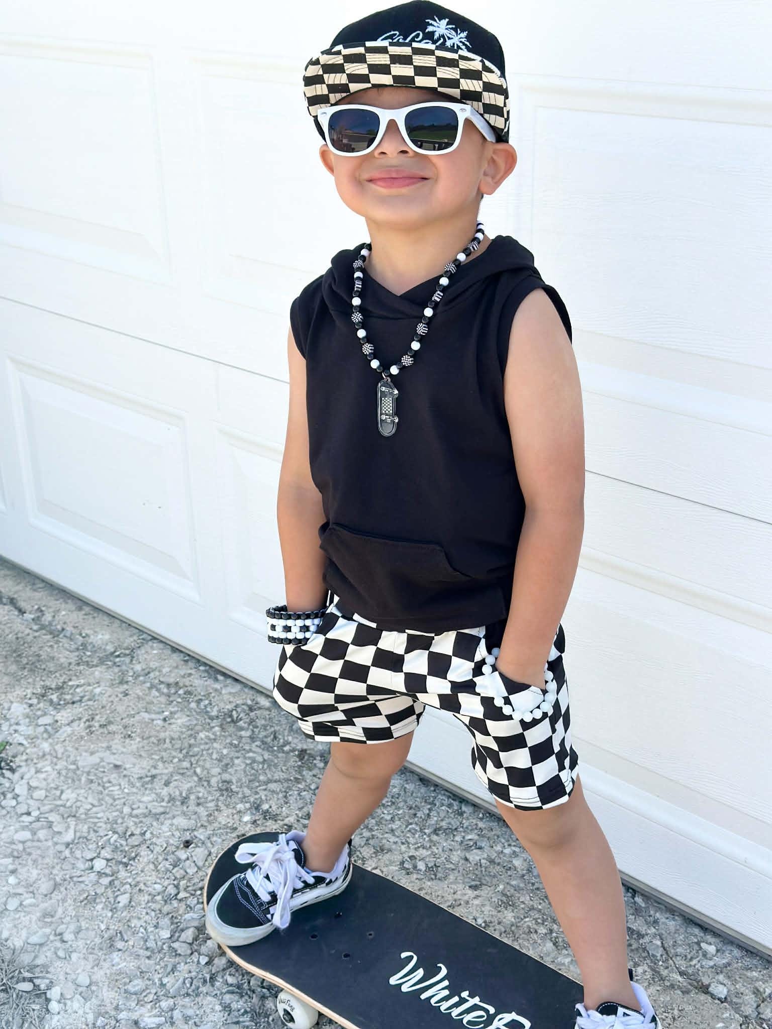 Black Hooded Tank Top Sleeveless Hoodie for boys and girls Unisex Summer Tank Boutique Kids Clothes