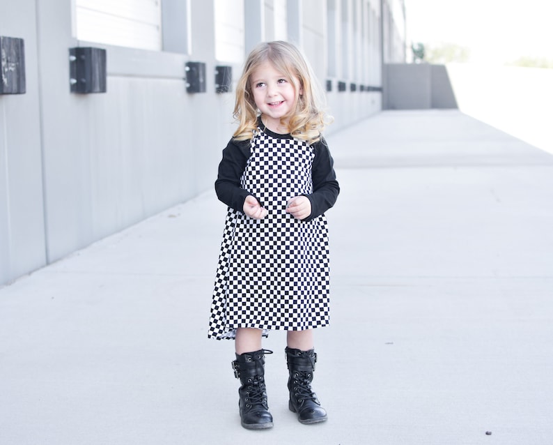 Checkered T shirt Dress image 2