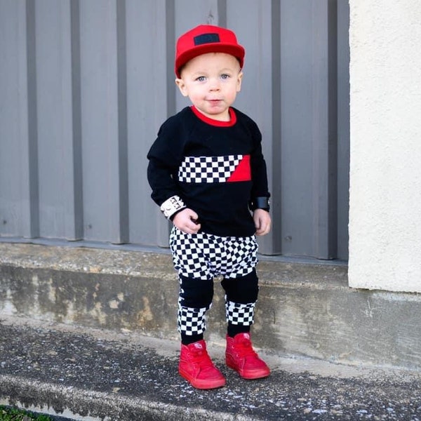Red and Black Checkered Stripe Pullover - Baby, Toddler, Kids