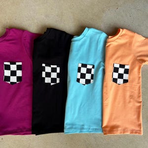 Checkered Pocket T Shirts