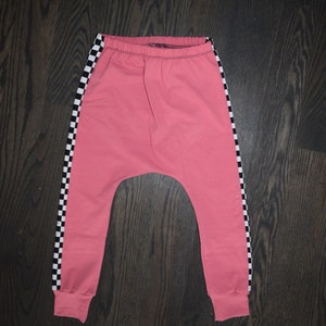 Checkered side stripe joggers image 4