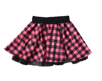 Pink Skater Skirt with mesh underlay