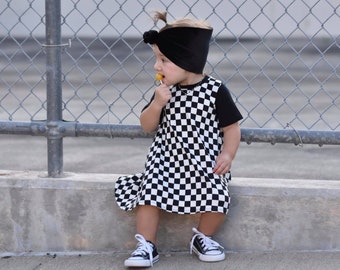 Checkered T shirt Dress