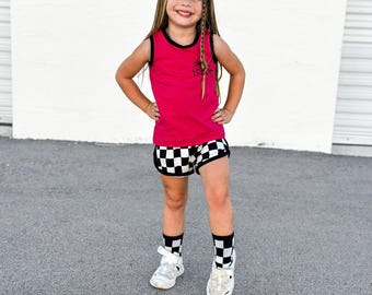 Checkered Track Shorts