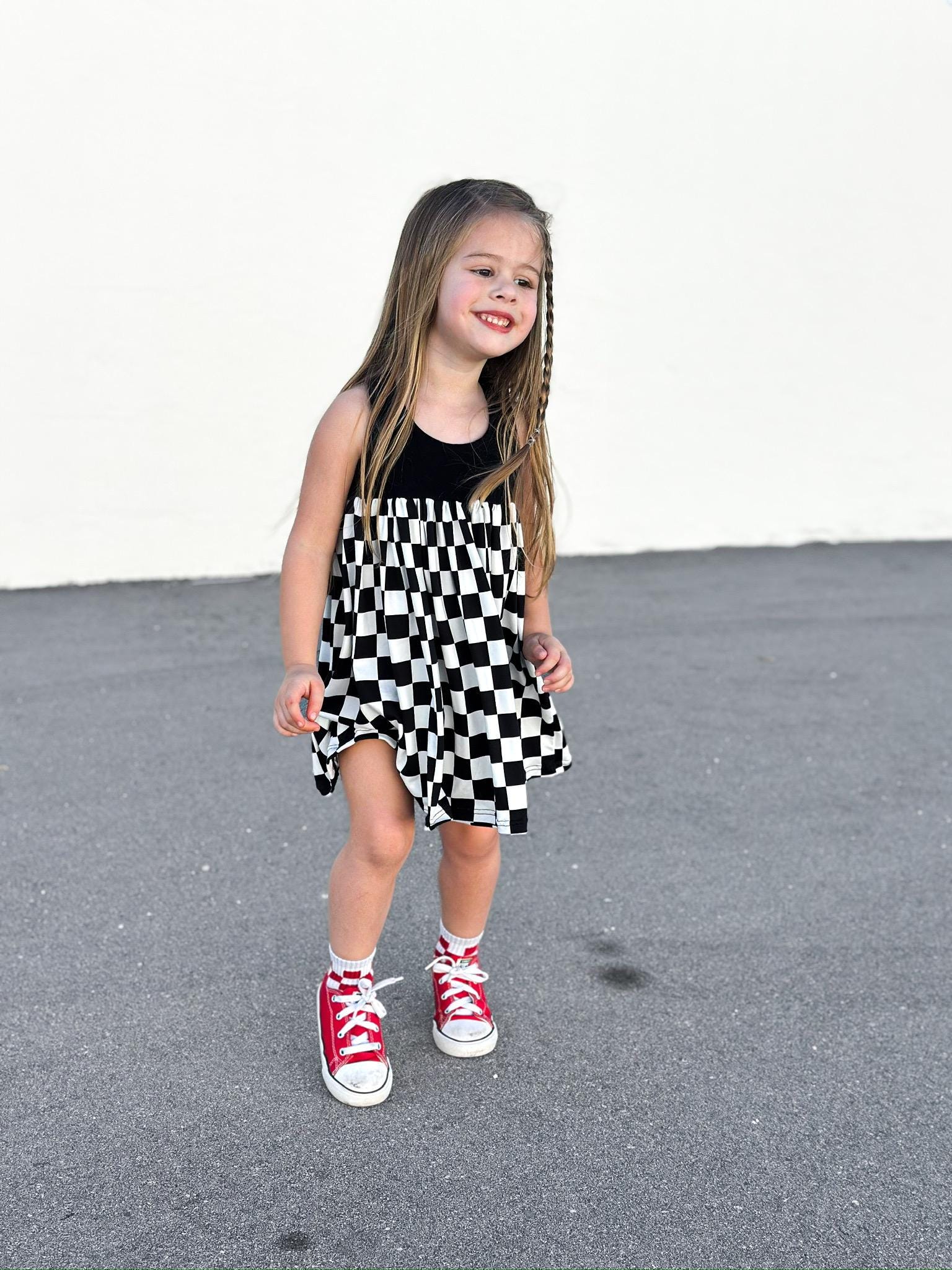 Black and White Checkered Dress - Etsy