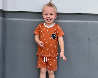 Lightning Bolt and Smiley face kids clothing set