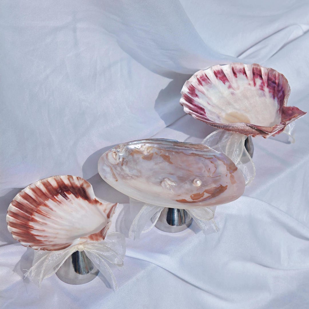 Retro Metal Seashell Wine Glasses • Barbie Pink Magenta Tall Stemmed ...