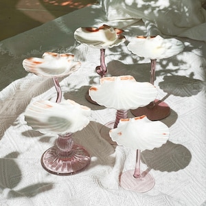 Shell Wine Glasses • Most Popular Wedding Bridesmaids Gift • Seashell Cup • Colorful Beach Shell Martini Glasses Gift For Her • Hen Do Party