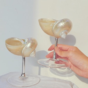 Handmade Shell Martini Glasses • Wedding Bridesmaid Gift • Personalized Shell Wine Glasses • 2025 Trending Bridesmaid Gifts • Christmas Gift