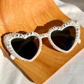 Customized Bride Heart Rhinestone Sunglasses, Bride To Be Sunglasses, Pearl Sunglasses Bride, Groom Bridal Sunglasses Wedding, Bridal Shower