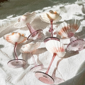 Shell Wine Glasses • Most Popular Wedding Bridesmaids Gift • Seashell Cup • Colorful Beach Shell Martini Glasses Gift For Her • Hen Do Party