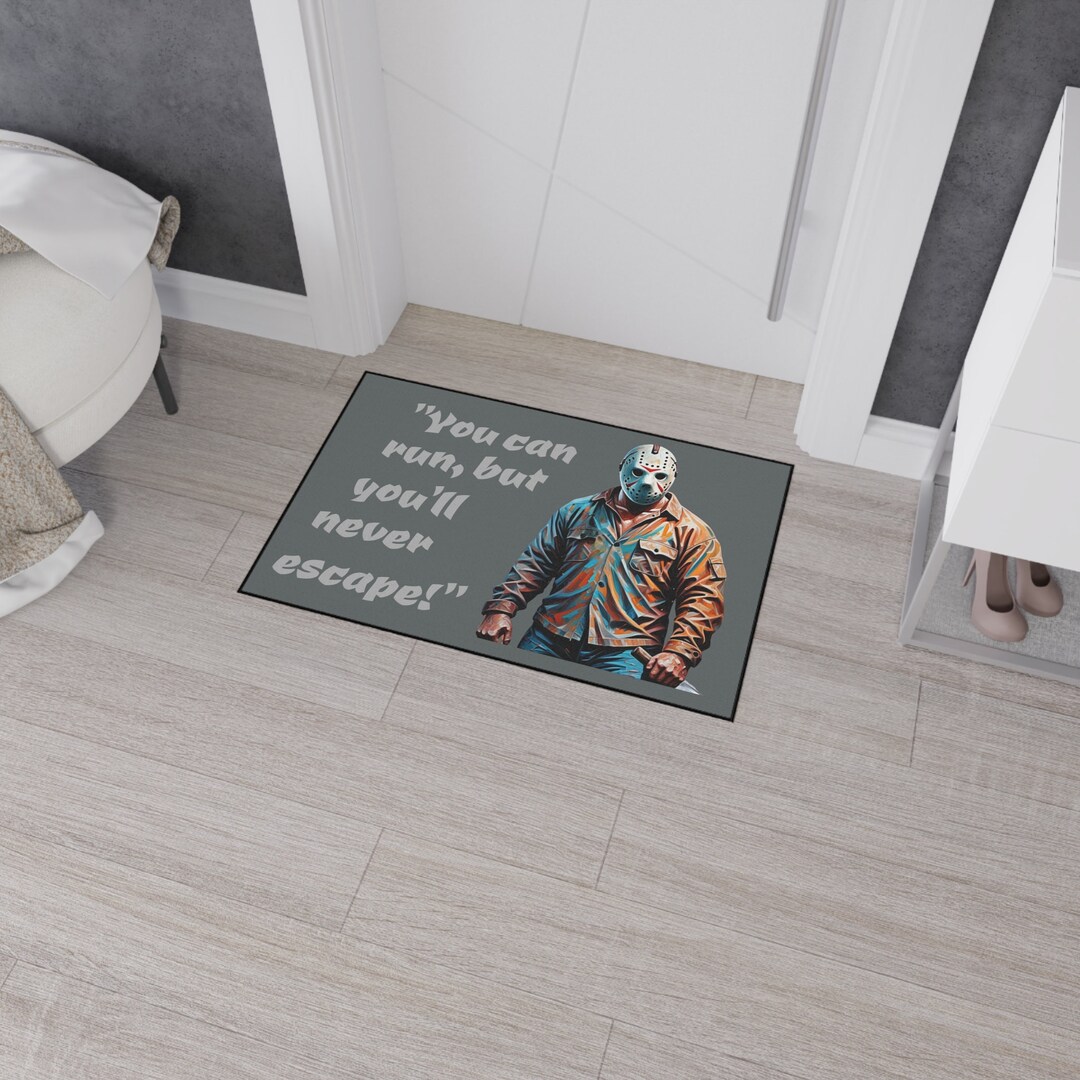 Unique Jason Voorhees Inspired Heavy Duty Floor Mat Perfect Halloween