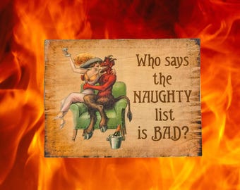 Vintage Krampus - Naughty List Sticker