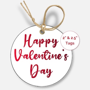Valentines Day Gift Tag, Happy Valentines Day Gift Tag, Printable Valentines Cookie Candy Tags, Student Classroom Valentines, Kids Valentine