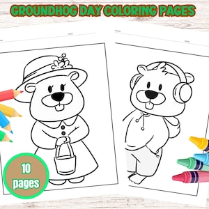 Groundhog Day Coloring Pages, Groundhog Day Craft, Fun Groundhog Day Classroom Activity, Easy Coloring Pages, Groundhog Day Curriculum