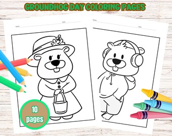 Groundhog Day Coloring Pages, Groundhog Day Craft, Fun Groundhog Day Classroom Activity, Easy Coloring Pages, Groundhog Day Curriculum