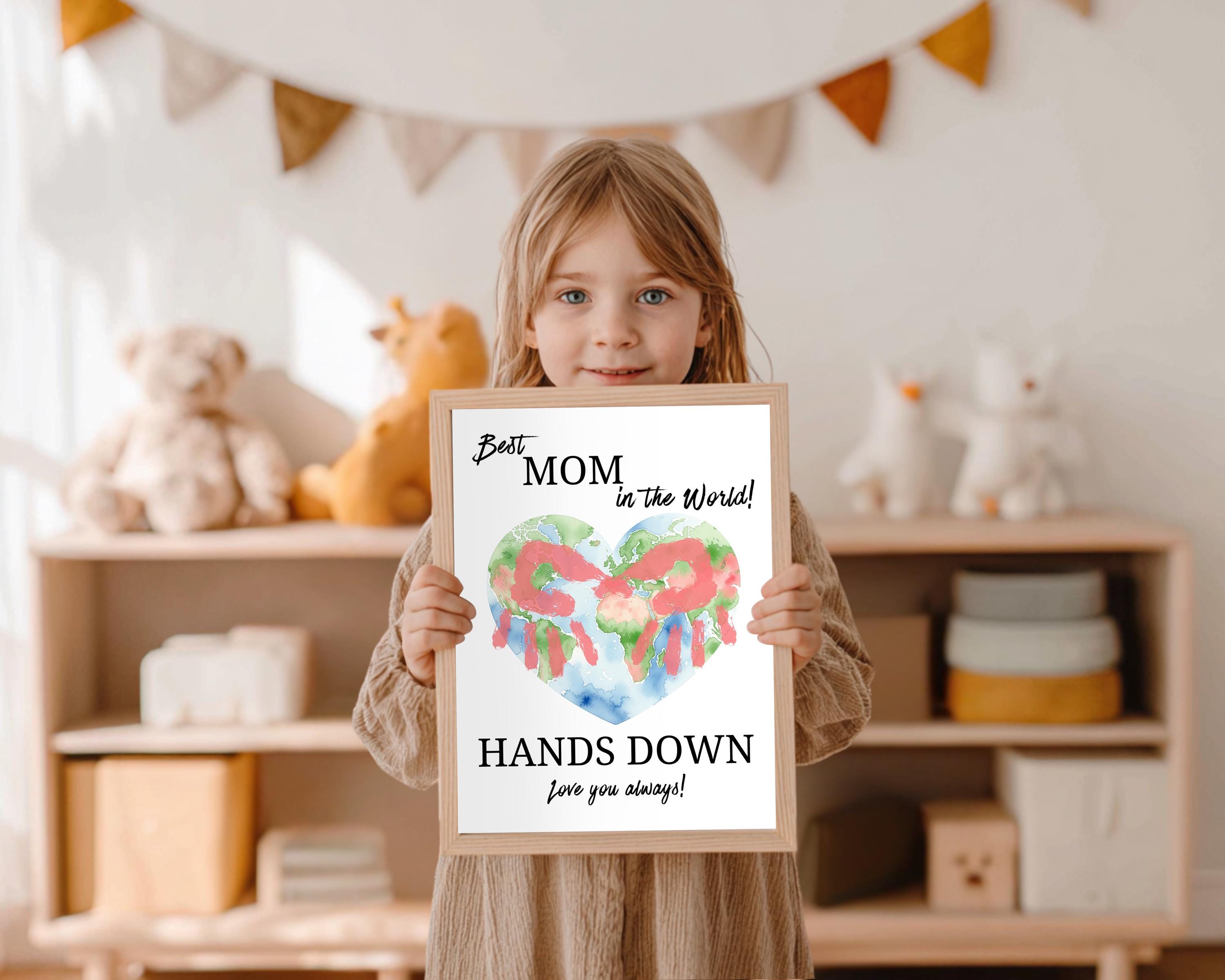 Best Mom Hands Down Handprint Craft, Mothers Day Handprint Craft, Kids ...