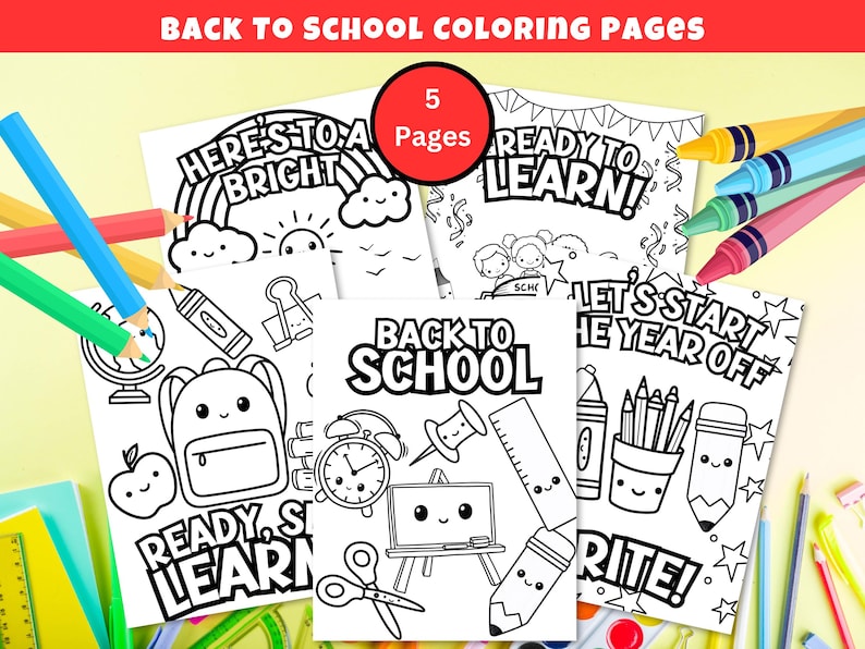 Back to School Coloring Pages for Kids Printable, First Day of School ...