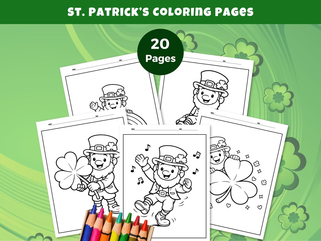 St Patricks Day Coloring Pages for Kids, Leprechaun Coloring Sheets, St ...