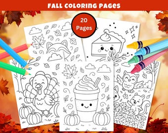 Fall Coloring Pages, Autumn Coloring Activity, A4 Fall Coloring Sheets Printable, Bold And Easy Coloring Book, Fall Activity Sheets