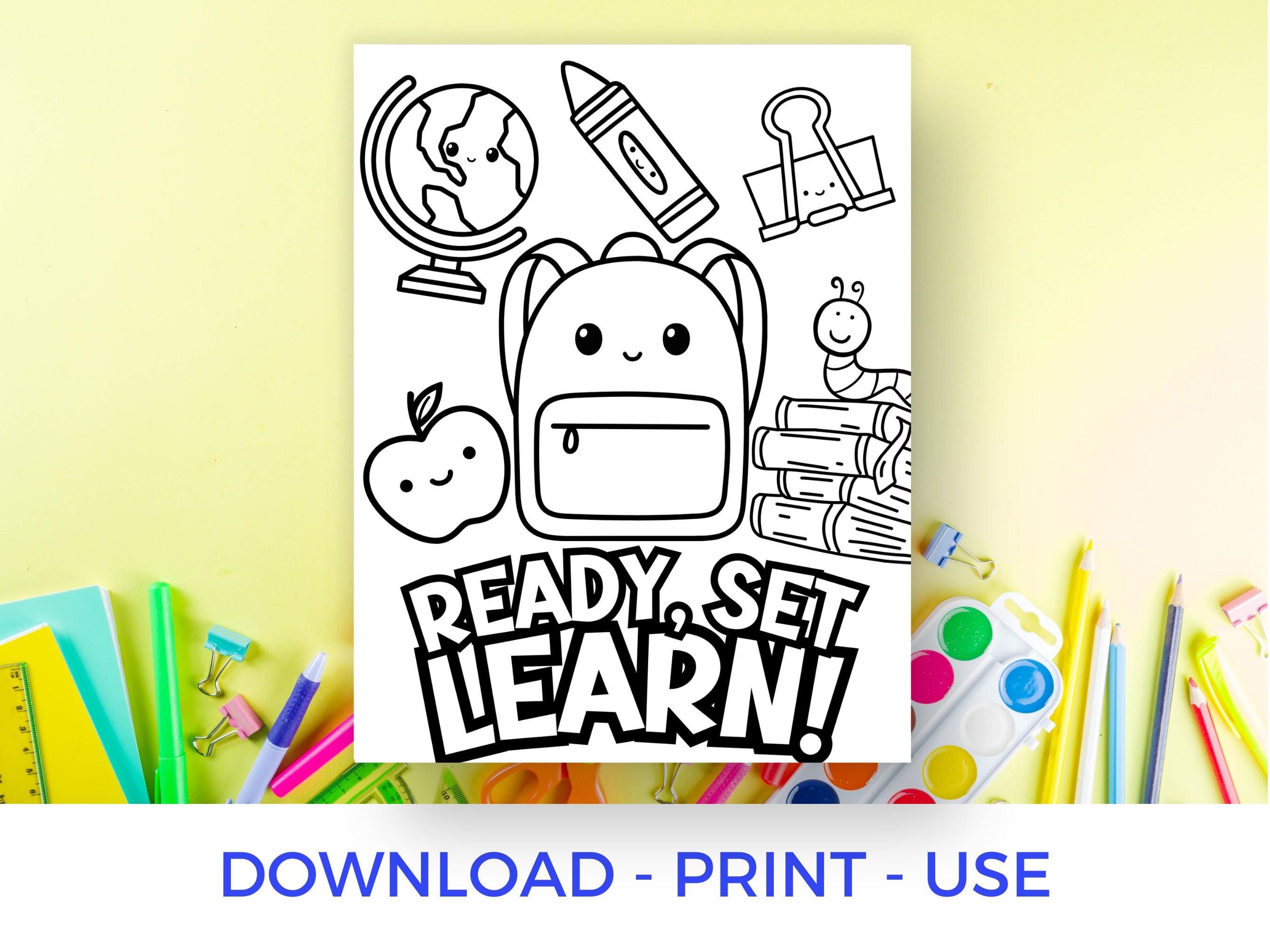 Back to School Coloring Pages for Kids Printable, First Day of School ...