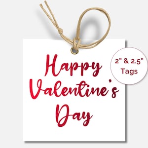 Valentines Day Gift Tag, Happy Valentines Day Gift Tag, Printable Valentines Cookie Candy Tag, Student Classroom Valentines, Kids Valentine