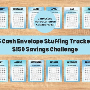 A6 Monthly Savings Challenge, Printable A6 Savings Tracker Bundle, Budget Tracker For Cash Envelopes, A6 Budget Binder Savings Insert