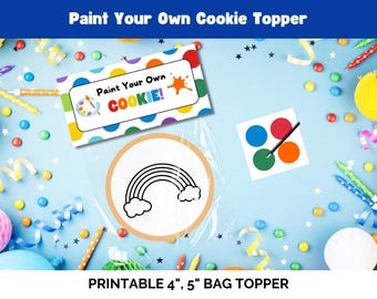 自分でペイントできるクッキー型お菓子バッグのトッパー、PYOクッキーラベル、教室のパーティーの記念品、クッキーの作り方
