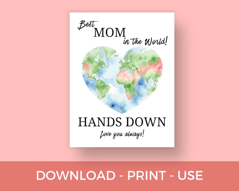 Best Mom Hands Down Handprint Craft, Mothers Day Handprint Craft, Kids ...