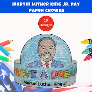 Martin Martin Luker King Jr Papierkrone, Geschichtsmonat Stirnband Handwerk, Kindergarten Hut