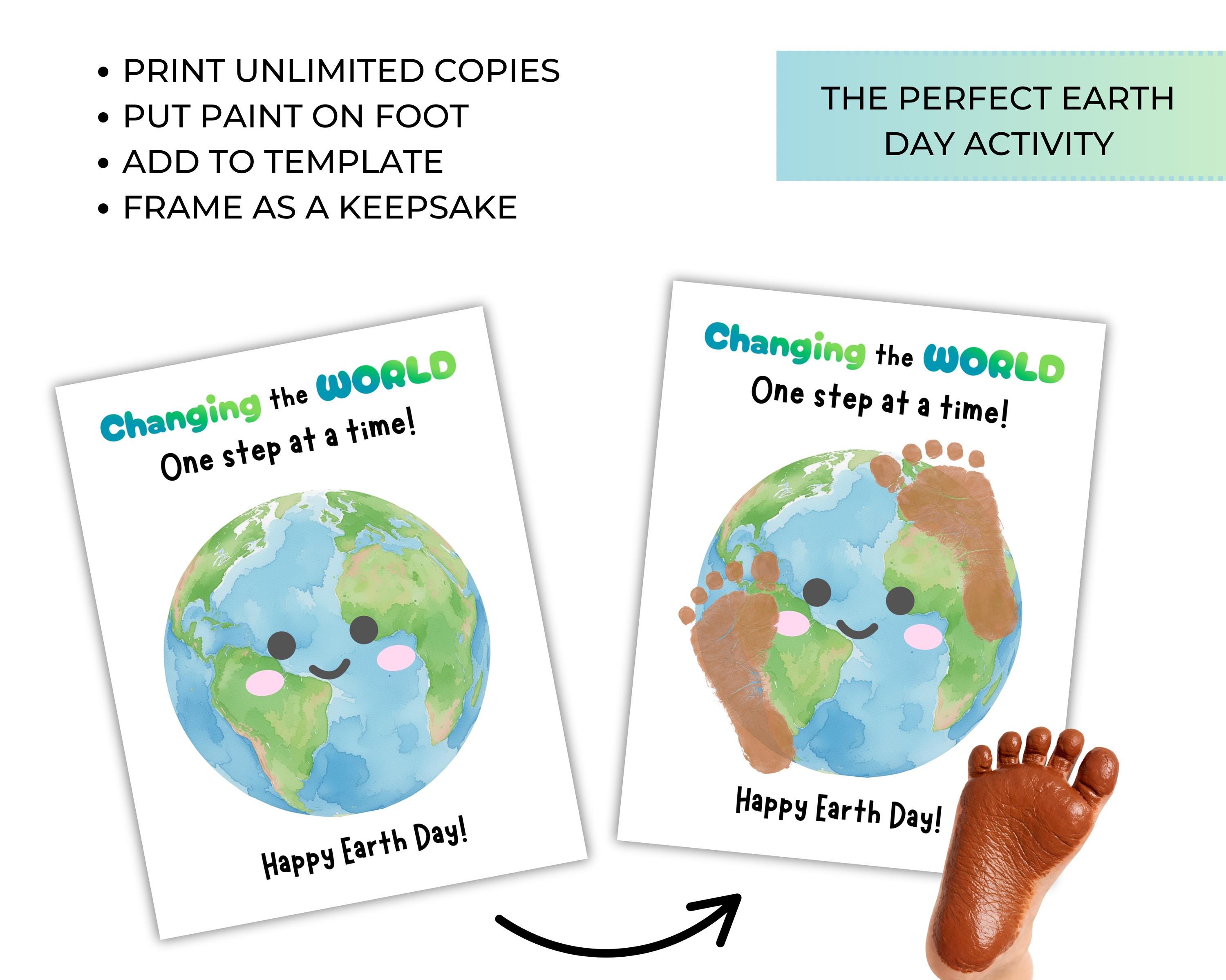 Earth Day Footprint Craft, Changing the World One Step at A Time ...
