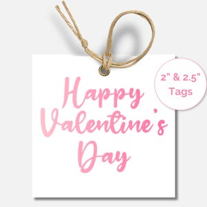 Valentines Day Gift Tag, Happy Valentines Day Gift Tag, Printable Valentines Cookie Candy Tag, Student Classroom Valentines, Kids Valentine