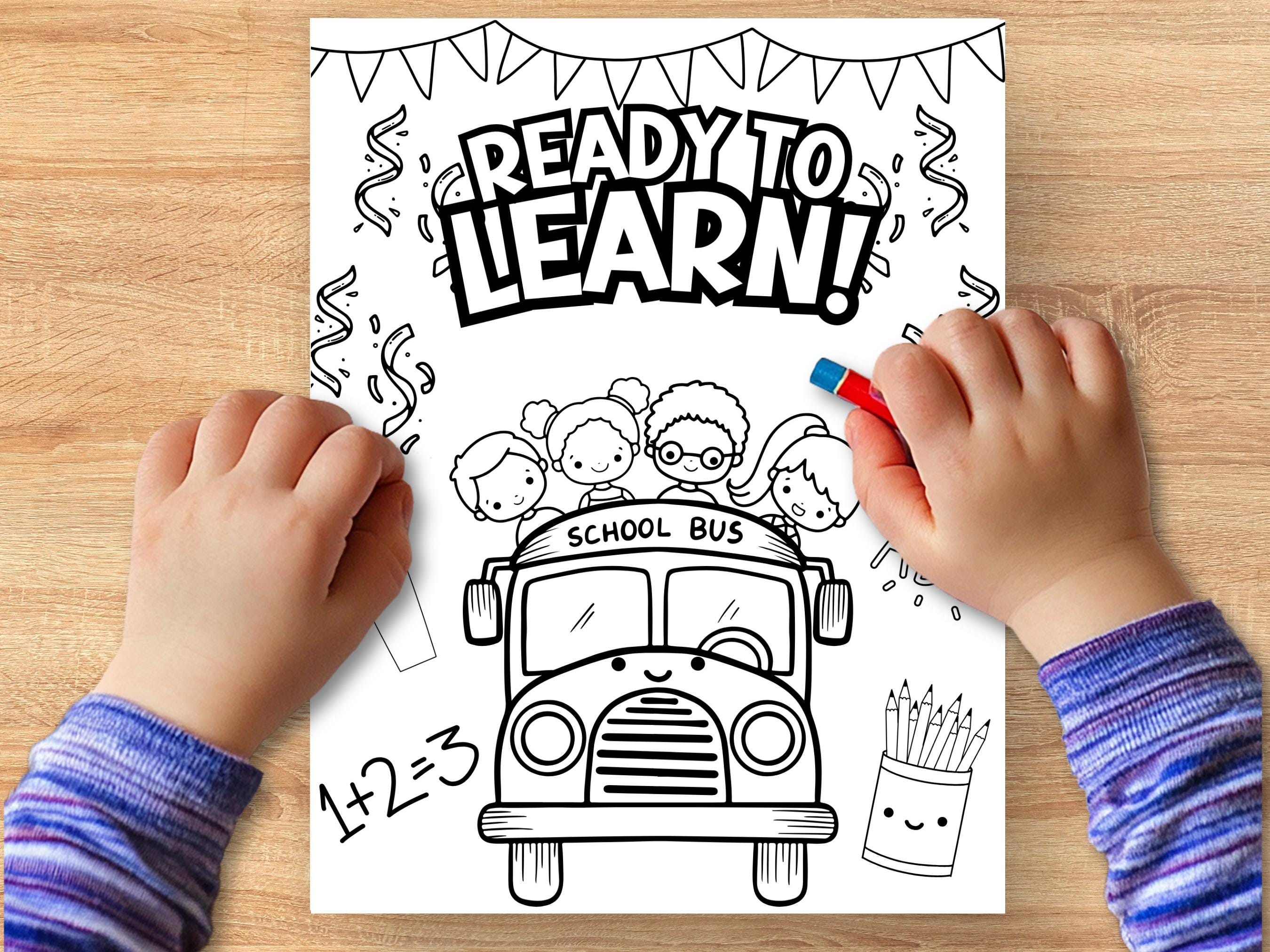 Back to School Coloring Pages for Kids Printable, First Day of School ...