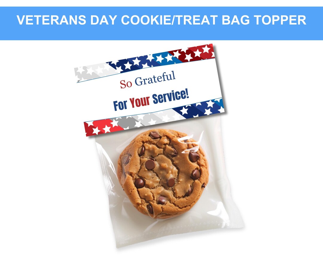 Veterans Day Treat Bag Toppers, Printable Patriot Party Gift Tags ...