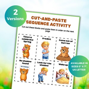 Groundhog Day Cut And Paste Sequencing Activity, Shadow Prediction Sequencing Game, Printable Groundhog Day Worksheet