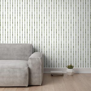 Green Stripe Wallpaper Boy Girl Kid Play Room Removable Wallpaper Preppy Bedroom Moss Olive Green Modern Baby Room Neutral Nursery Wallpaper